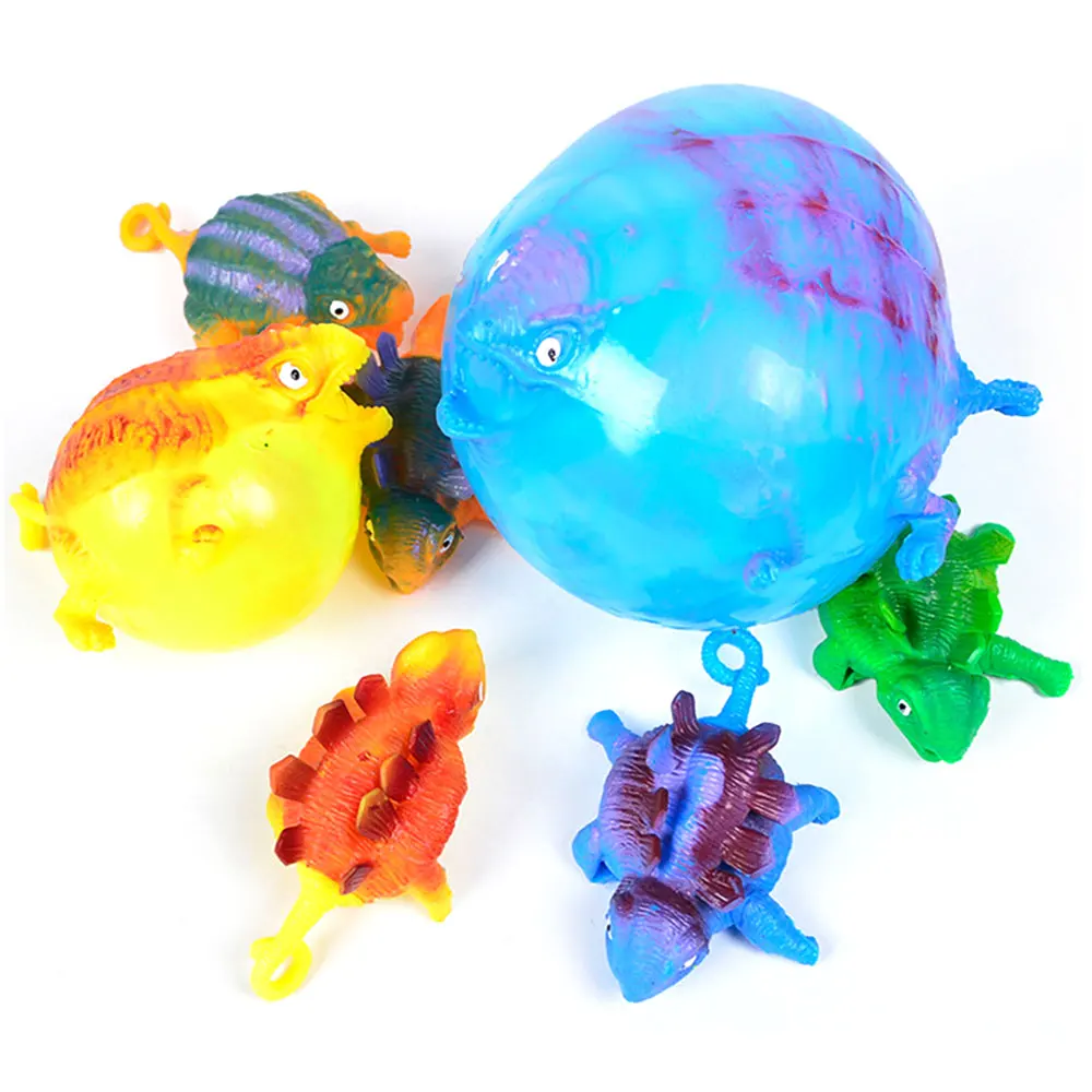 

12Pcs Funny Dinosaur Squish Toys Antistress Inflatable Animal Toy Squeeze Soft Ball Balloon Cute TPR Funny Kids Gifts