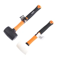 Rubber Mallet Hammer Head Fiberglass Handle Rubber Grip for Flooring Woodworking Ergonomic Grip Handle Durable Soft Blow