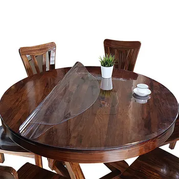 

PVC Round Tablecloth Oilproof Transparent Tablecloth Mat Waterproof Silicone Soft Glass Mat 1.0mm Restaurant Tablecloth