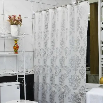 

Printed Pattern Shower Curtain Pedestal Rug Lid Toilet Cover Mat Bath Mat Set Bathroom Curtains