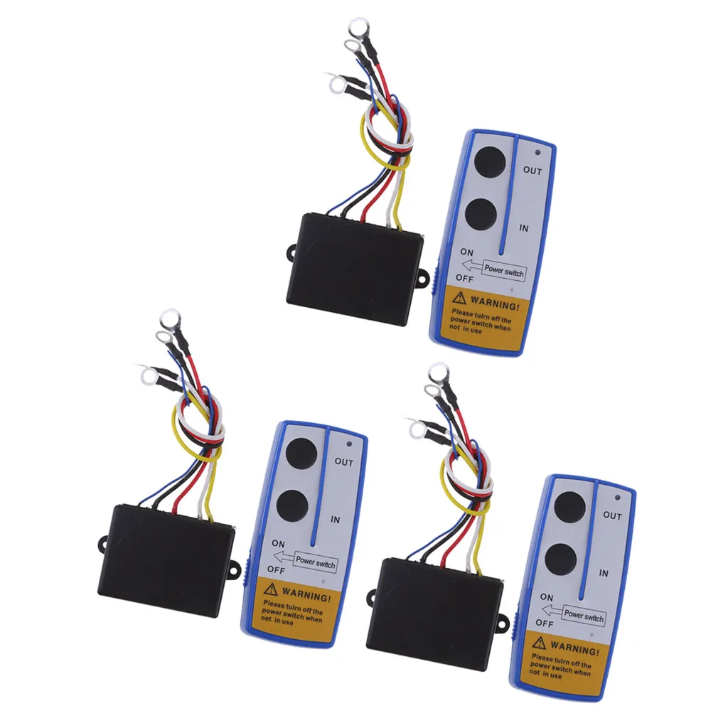 3pcs Wireless Winch Remote Control Kit 12V Handset Switch Controller for Cat Truck ATV SUV Repair