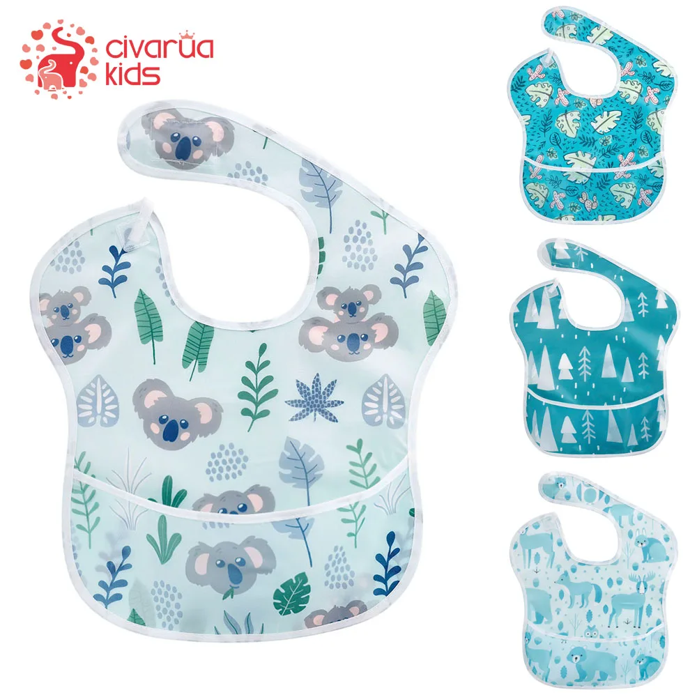 

1 Pcs Waterproof Baby Feeding Bibs, Washable Baby Bibs Stain and Odor Resistant, Cute Designs Baby Bibs for Toddler & Infnats