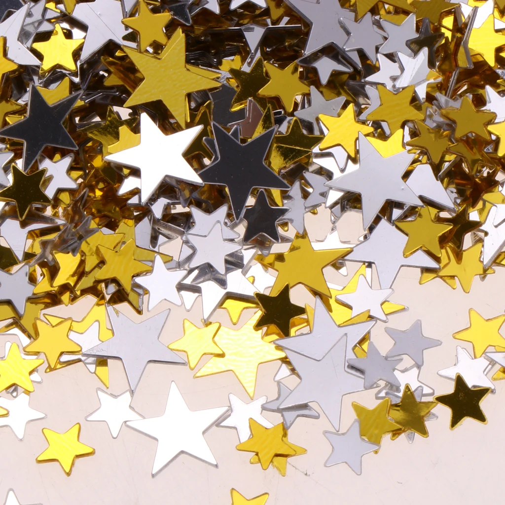 Hot sale 6/10mm Little stars Table Confetti Sprinkles Throwing Birthday Party Wedding Decor Sparkle Gold Silver Favors Assorted