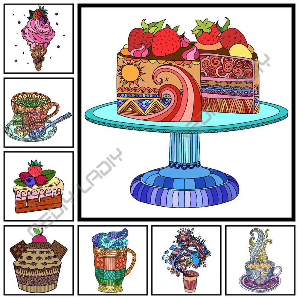 

5D DIY Diamond Painting Still Life Cakes Full Square/Round Diamond Embroidery Crystal Diamond Mosaic Crafts Home Decoration Gift