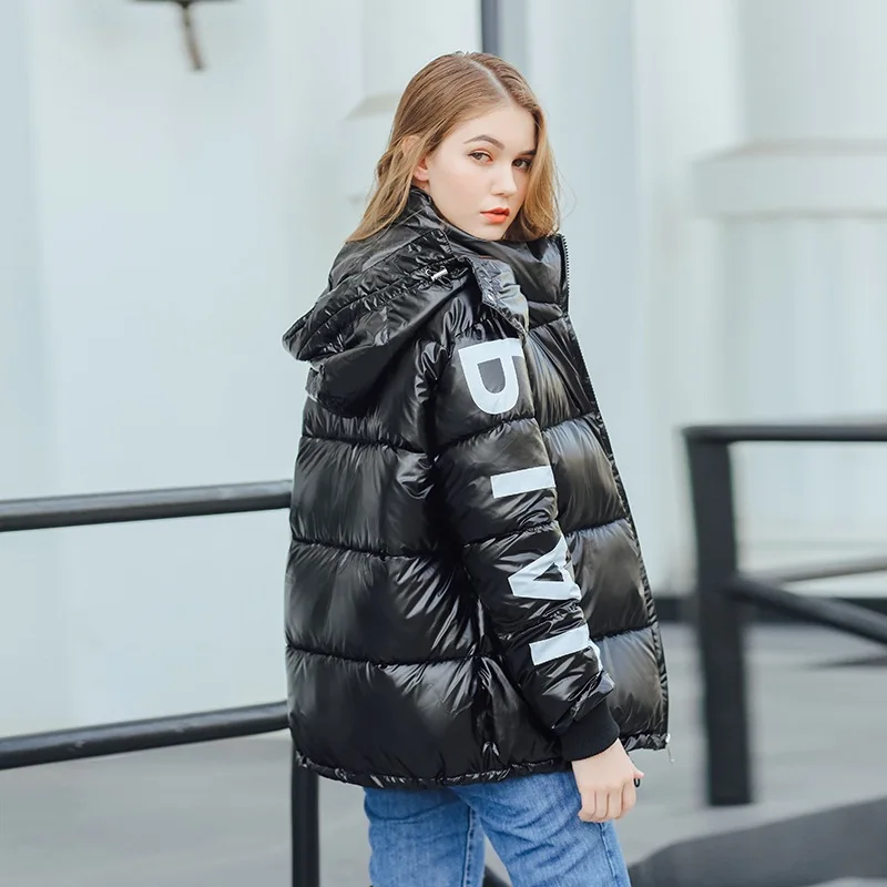 

Off Season Korean-style INS Bright Surface Short down Jacket Cotton-padded Clothes Coat Women's 2019 Winter New Style down Coat