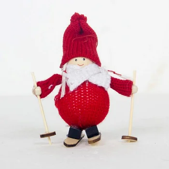 

Xmas Creative Doll Christmas Decoration Pendant Christmas Tree Ornament Ski Doll Mini Knit Doll Christmas Decoration Non-woven