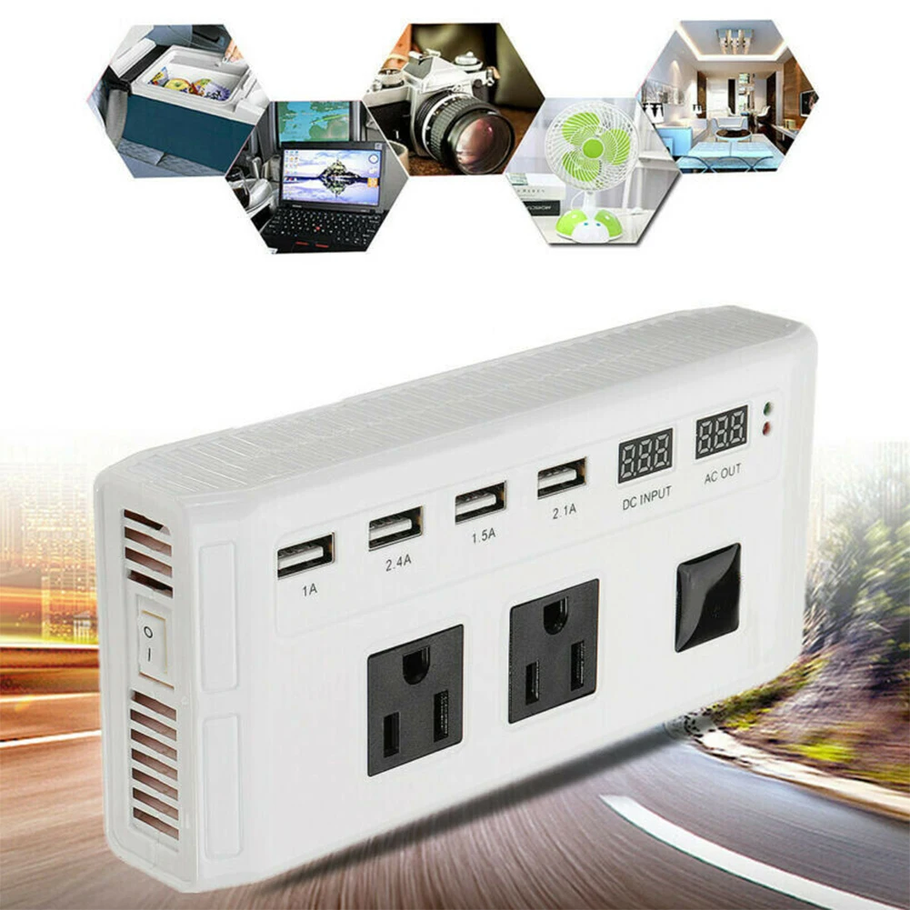 Аксессуары для Мощность инвертор 200W 12V постоянного тока до 110V 220V прочные Зарядное устройство Портативный USB трансформатор Авто конвертер Напряжение Синусоидальная волна