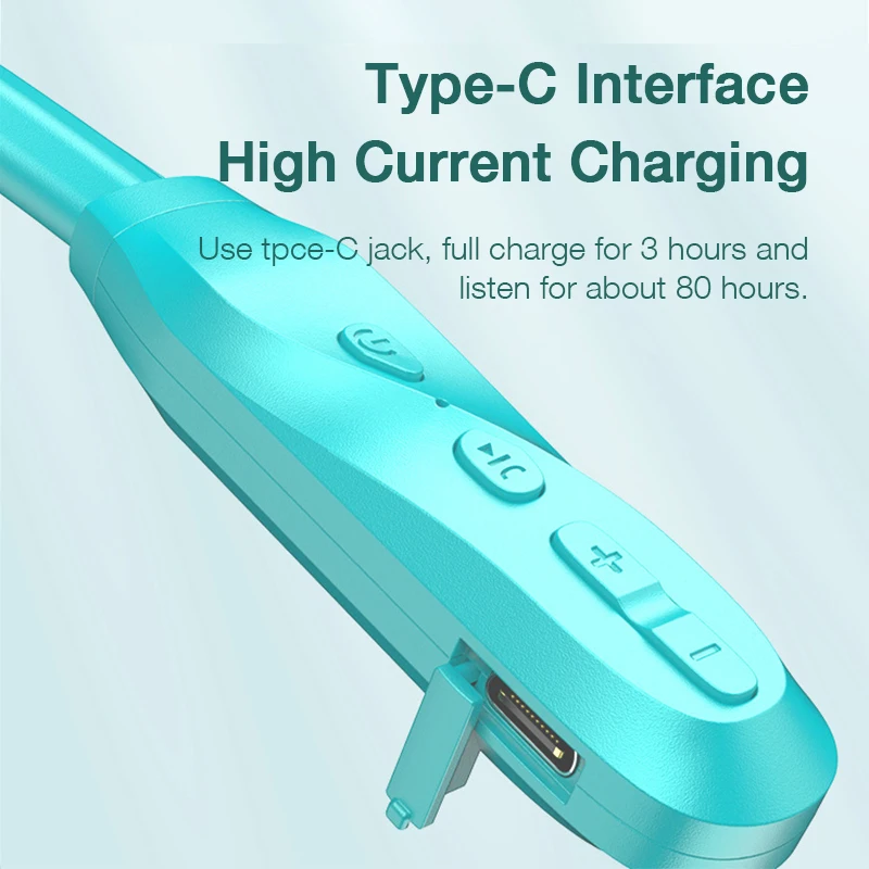 EARDECO i35 200 Hour Playback Bluetooth Headphone Bass Wireless Headphones Neckband Earphone with Mic Sport Music Headset Stereo - Image 5