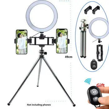 

Metal Mini Tripod for Selfie LED Flash Light Multi-position Bracket Base for Iphone Xiaomi Huawei Phones Video Bloggers Shooting