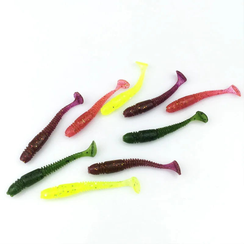 16pcs/Lot Worms Soft Bait Jig Wobblers Fishing Lure 5cm 1g Salt