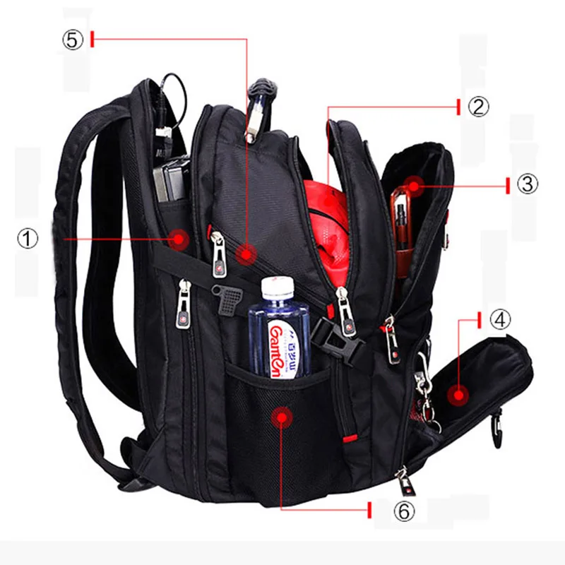 BAIJIAWEI мужской рюкзак для ноутбука Mochila Masculina 15 дюймов рюкзаки для багажа и мужские дорожные сумки Водонепроницаемая вместительная сумка