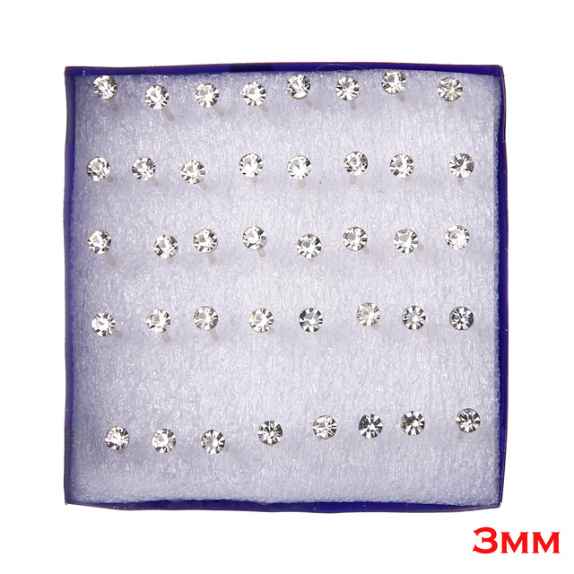 pairs/set White Crystal Earrings Set For Women Earring Set Jewelry Rhinestones Stud Earrings kit Pack lots brincos