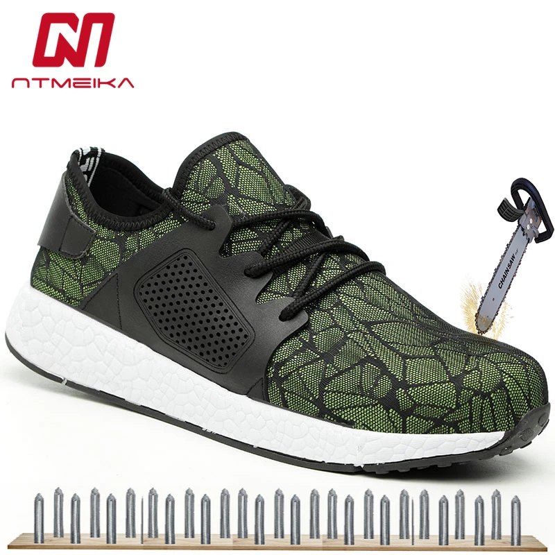 

Breathable Lightweight Work Safety Shoes Steel Toe Sneakers Men Fashion Work Boots Construction Protective Shoes Size 36-46
