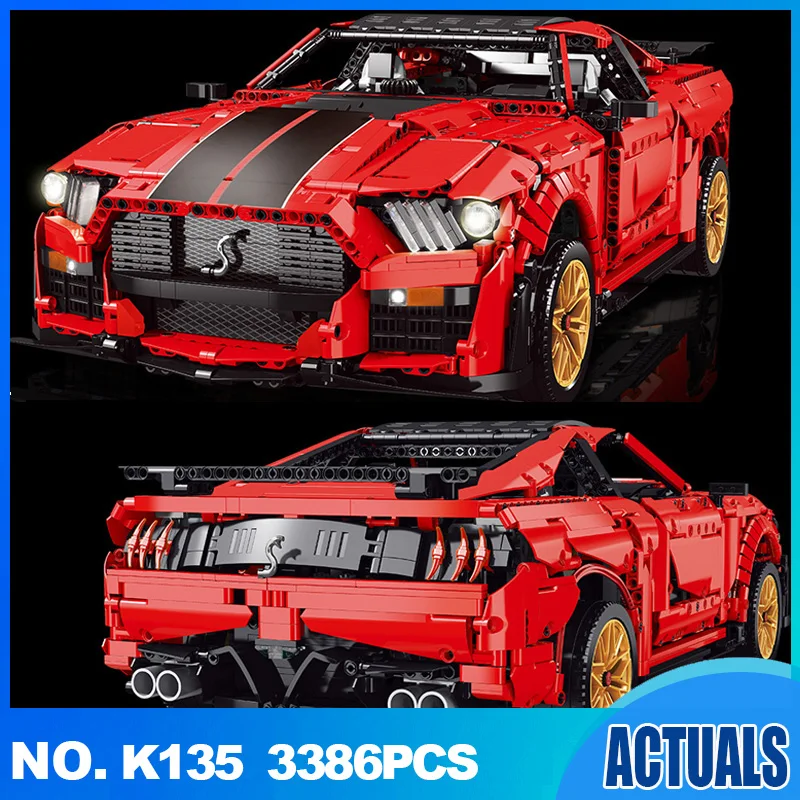 

1:8 Shelby GT500 Sports Car Assembling Model MOC-50047 City Supercar Brick Toy Gift Set for Boys K135