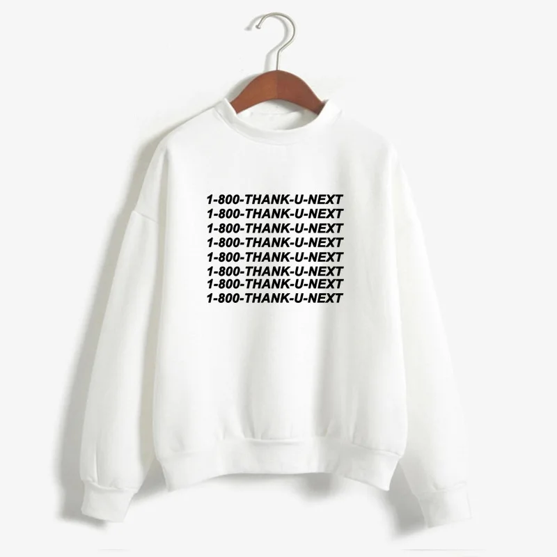 

2019 Winter New Sweatshirt Women Harajuku Sweetener Thank U Next Letters Printed Hoodies Long Sleeve Sweatshirts Pullover Female