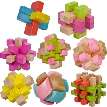

toys Classic Wooden Puzzle Brain Tester IQ Test Game Kids Adults Educational Toy New