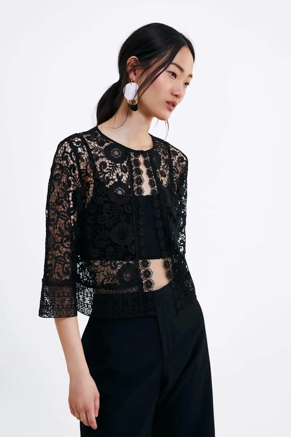 

Western Style 2019 Summer New Style Guipure Lace Short Coat Women's