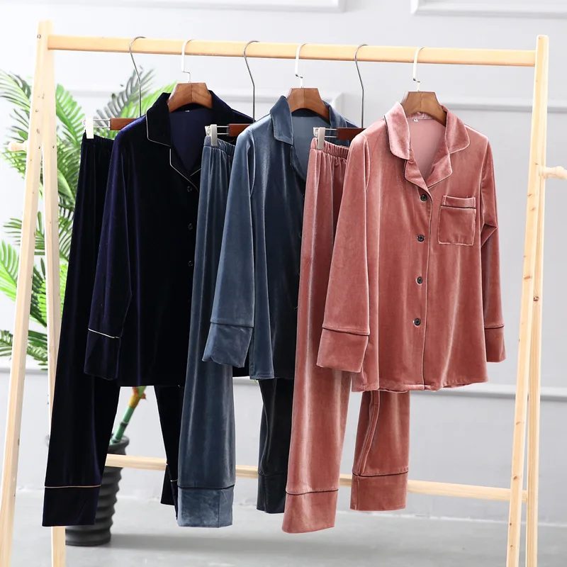 

Sexy Women 2PC Shirt Top Pajamas Sets Velour Sleepwear Winter Lady Home Wear Nightgown Suit Robe Bath Gown Sleepshirts M-XL