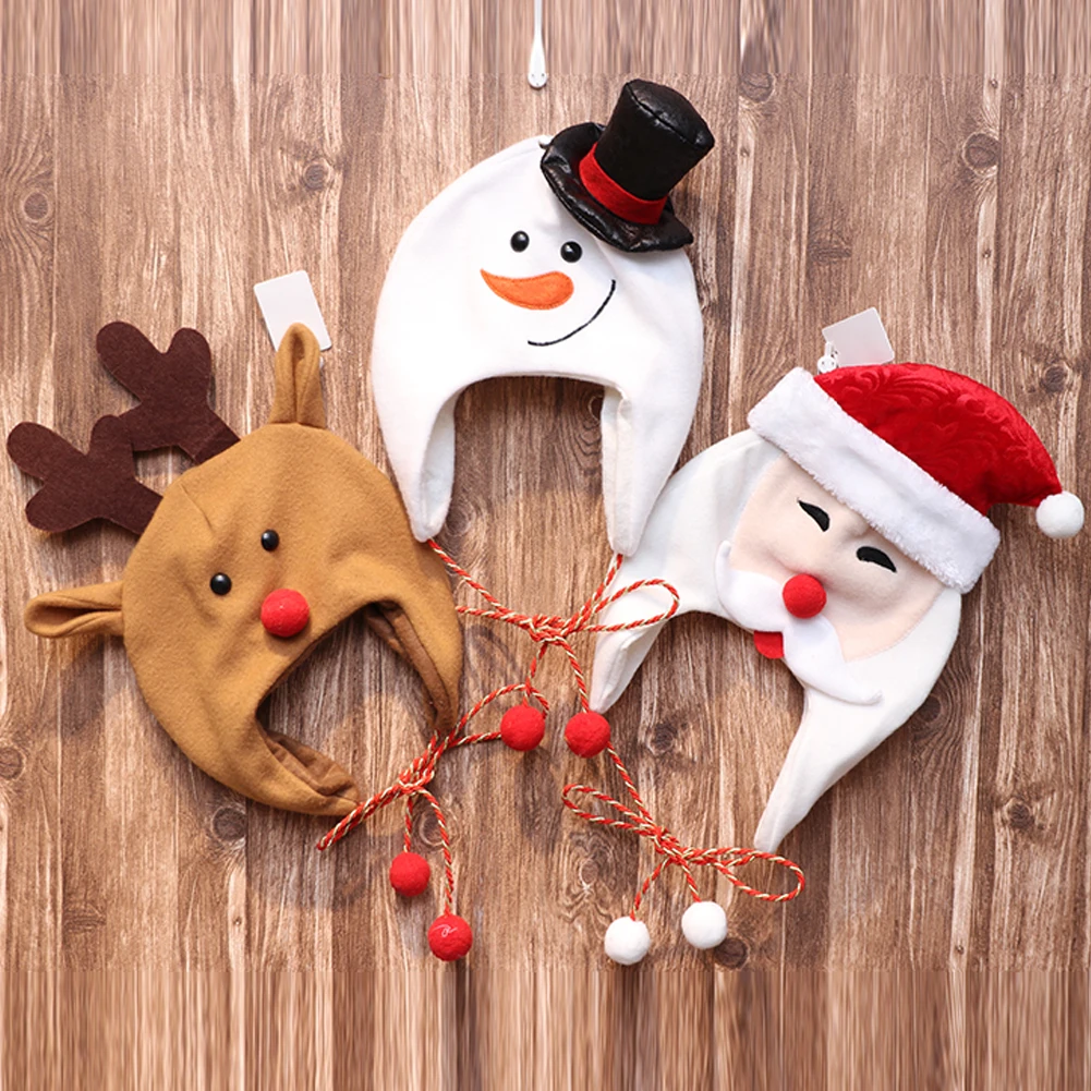 Cute Plush Red and White Santa Claus Caps Santa's Hat for Christmas Party Costume