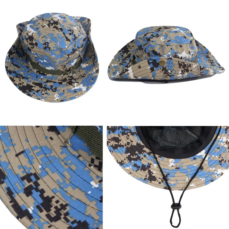 Fashion camouflage men’s sun hats for men floppy straw summer hats women beach panama wide brim fishing airsoft sniper sun cap