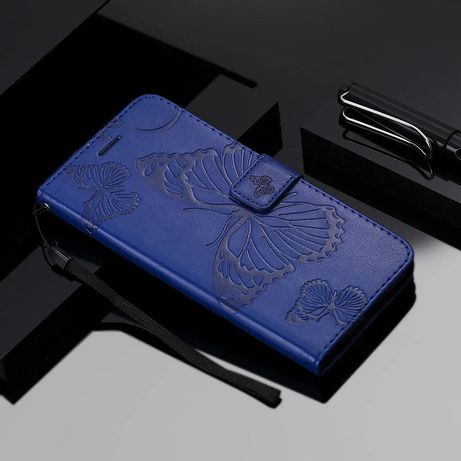 Etui Leder Brieftasche Flip Case für Samsung Galaxy S21 Ultra S20 FE S10 S9 S8 Plus S7 Edge Schmetterling Blumenmuster Telefon_voghion.com