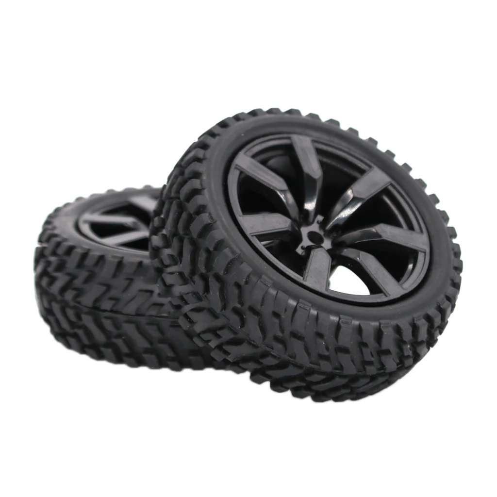 2x Tire Tyres Rubber For 1/16 RC Car Racing Truck Parts DIY Accessories