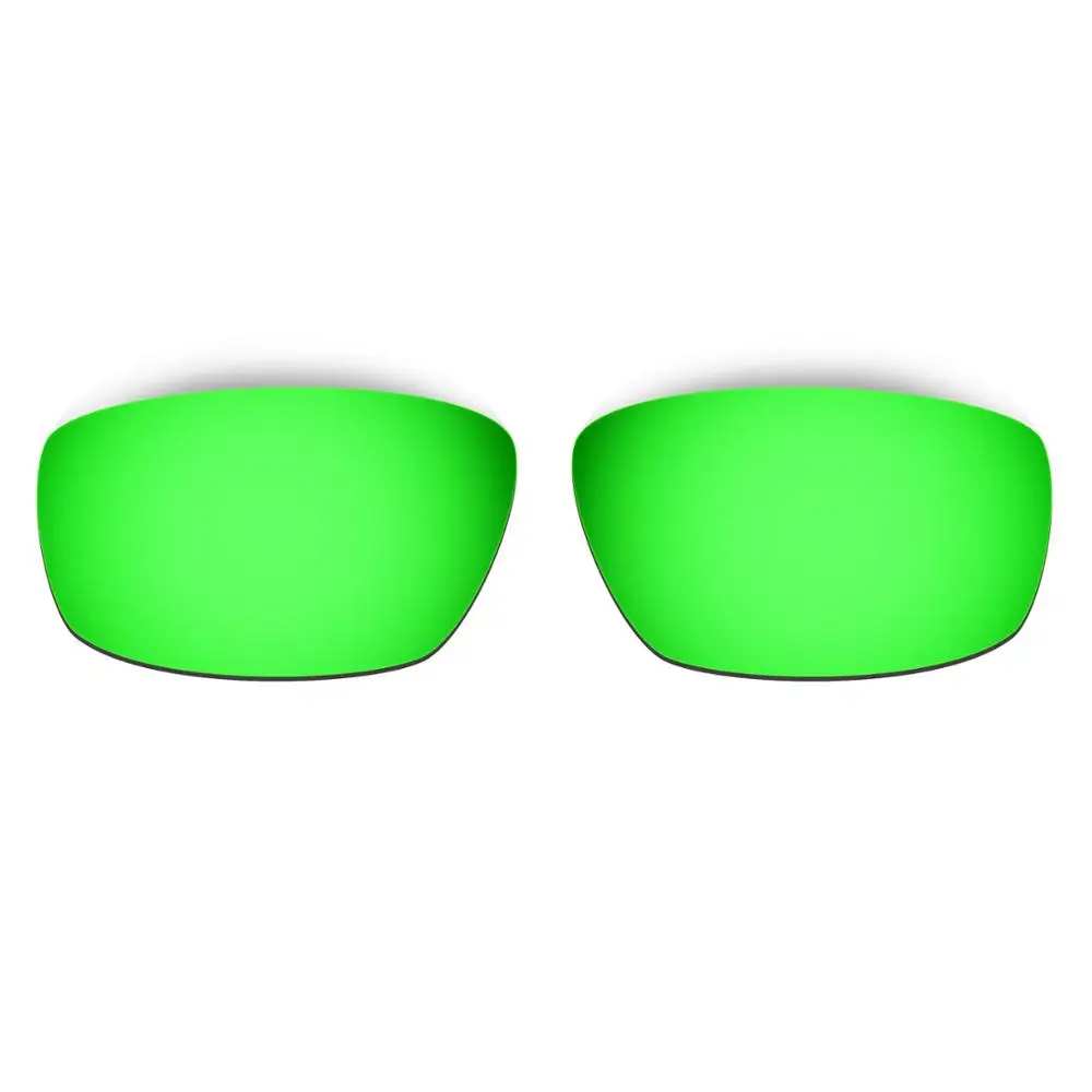 HKUCO For Splinter Sunglasses Replacement Polarized Lenses 2 Pairs- Silver&Green