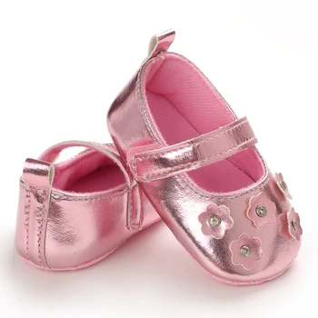 

Baby Girl Shoes Flower Design Anti-Slip Sneakers Toddler Soft Soled PU Shoes First Walker