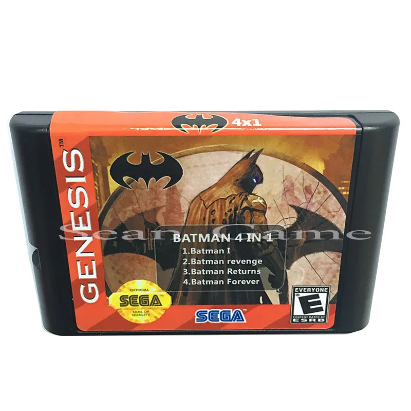 Карта для видеоигр SEGA MD Batman 4 в 1 16 бит картридж игровой консоли Sega Megadrive