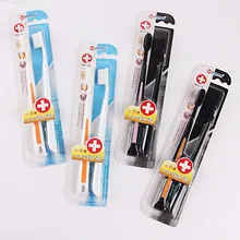 Мягкая шелконе волос нанометр зубная щетка две загруженные уход за полостью рта Чистка семьи бамбуковый уголь Пары взрослых 2 палочки зубная щетка