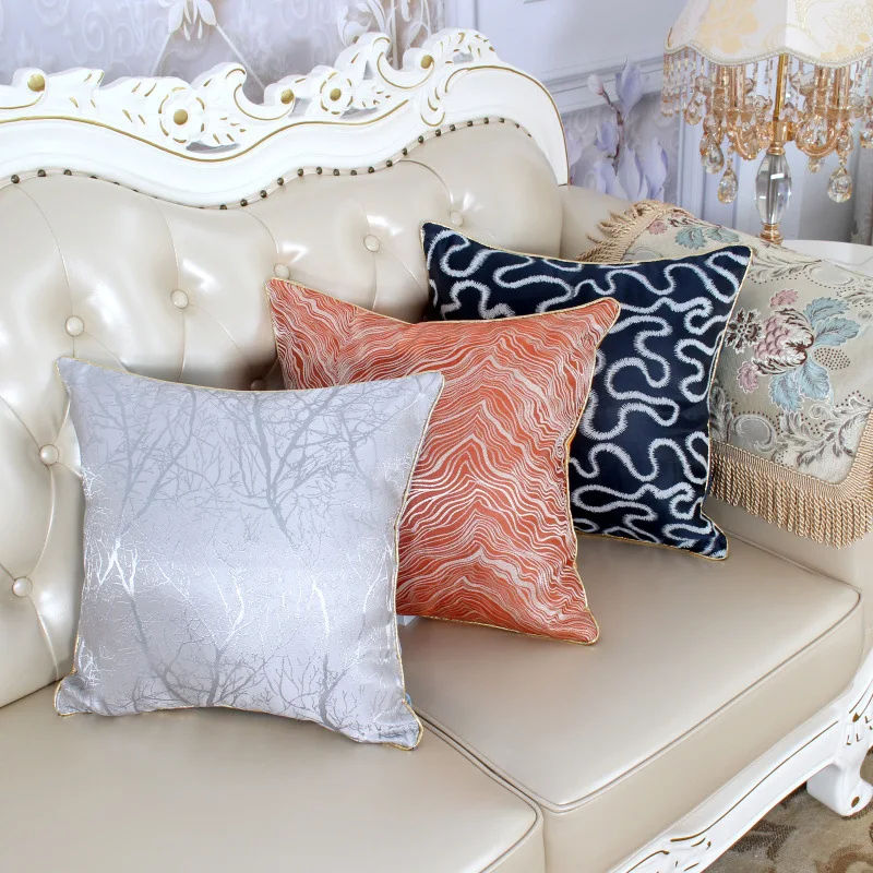 

Luxury Geometric Dobby Cushion Cover 45*45cm Solid Pillow Cover Hotel Sofa Decorative Pillowcase