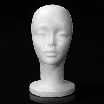 

New Fashion Female White Foam Styrofoam Mannequin Hat Cap Dummy Wig Head display Holder Model