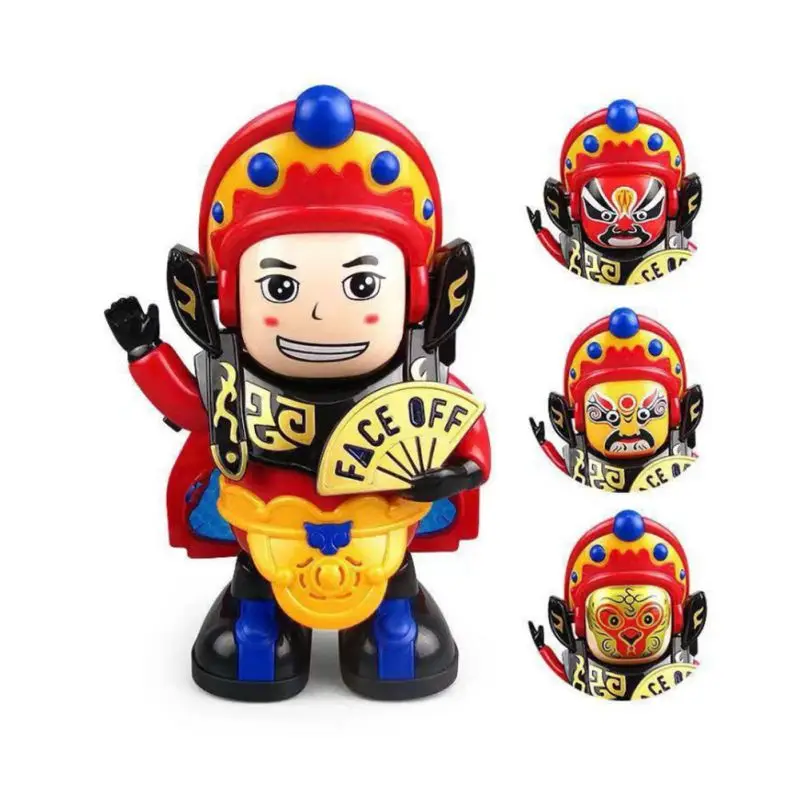 Sichuan Opera Автоматическая кукла для изменения лица Электрический танцевальный светильник для изменения лица музыкальный робот - Цвет: Белый