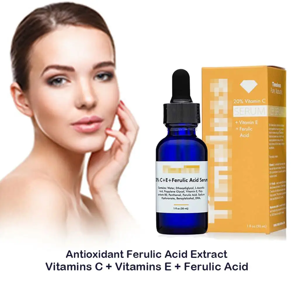 

30ml Vitamins C + E Ferulic Acid Serum Antioxidant Whitening Face CEF Serum Timeless 20%VC CEF Antioxidant Ferulic Acid Extract