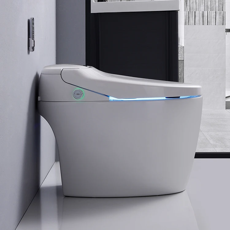 Luxury S-trap Intelligent Floor Mounted WC Remote Controlled Smart Bidet Toilet RS033A