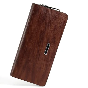 

Long Leather Men Wallet Business Multifunction High Capacity Retro Zipper Bifold Black Casual Purse Carteira Men Wallets DA50QB