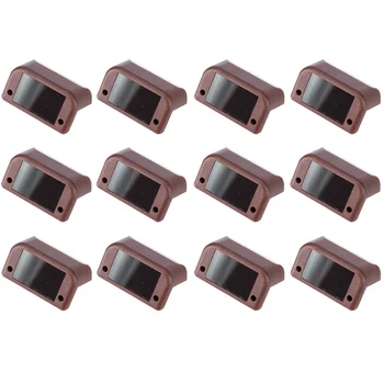 

12pcs IP65 Waterproof Yard Led Fence Bright Outdoor Pathway Warm White Lamp Durable Patio Stairs Garden Solar Deck Light ABS