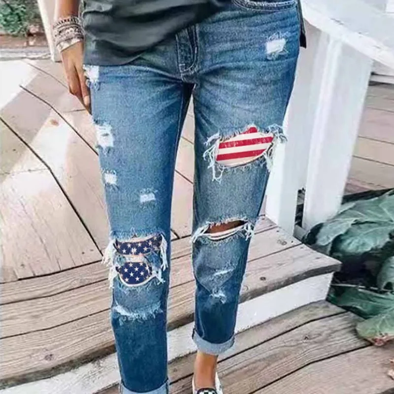 

Cool Trendy Stitching Jeans Women's Pencil Pants