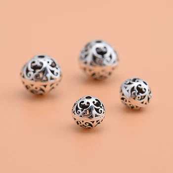 

925 sterling silver Thai silver hollow beads loose beads buddha beads beads accessories beaded creative jewelry homemade bracele