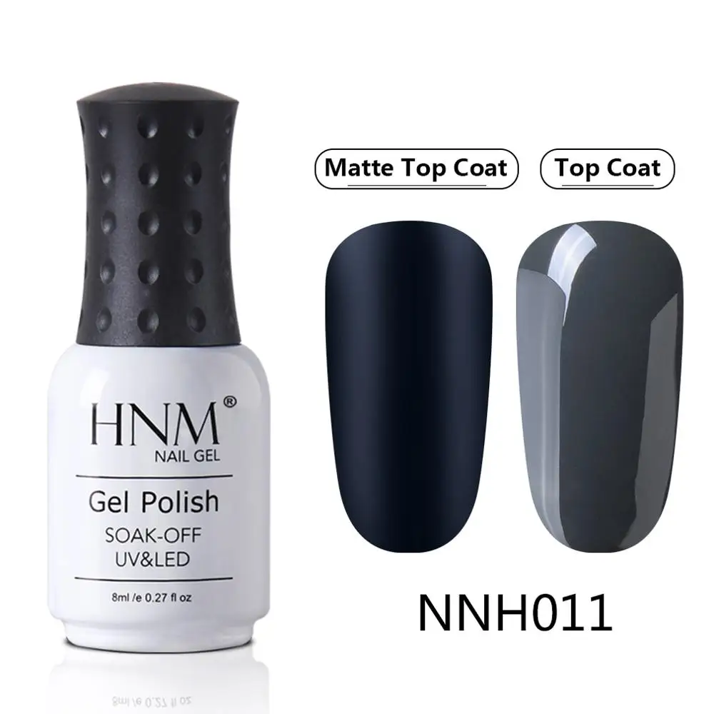 HNM Blue Gray Matte Effect Gel Nail Polish Need Matt Top Coat Base Semi Permanent UV LED Lamp Hybrid Varnishes Lacquer Gellak - Цвет: NNH011