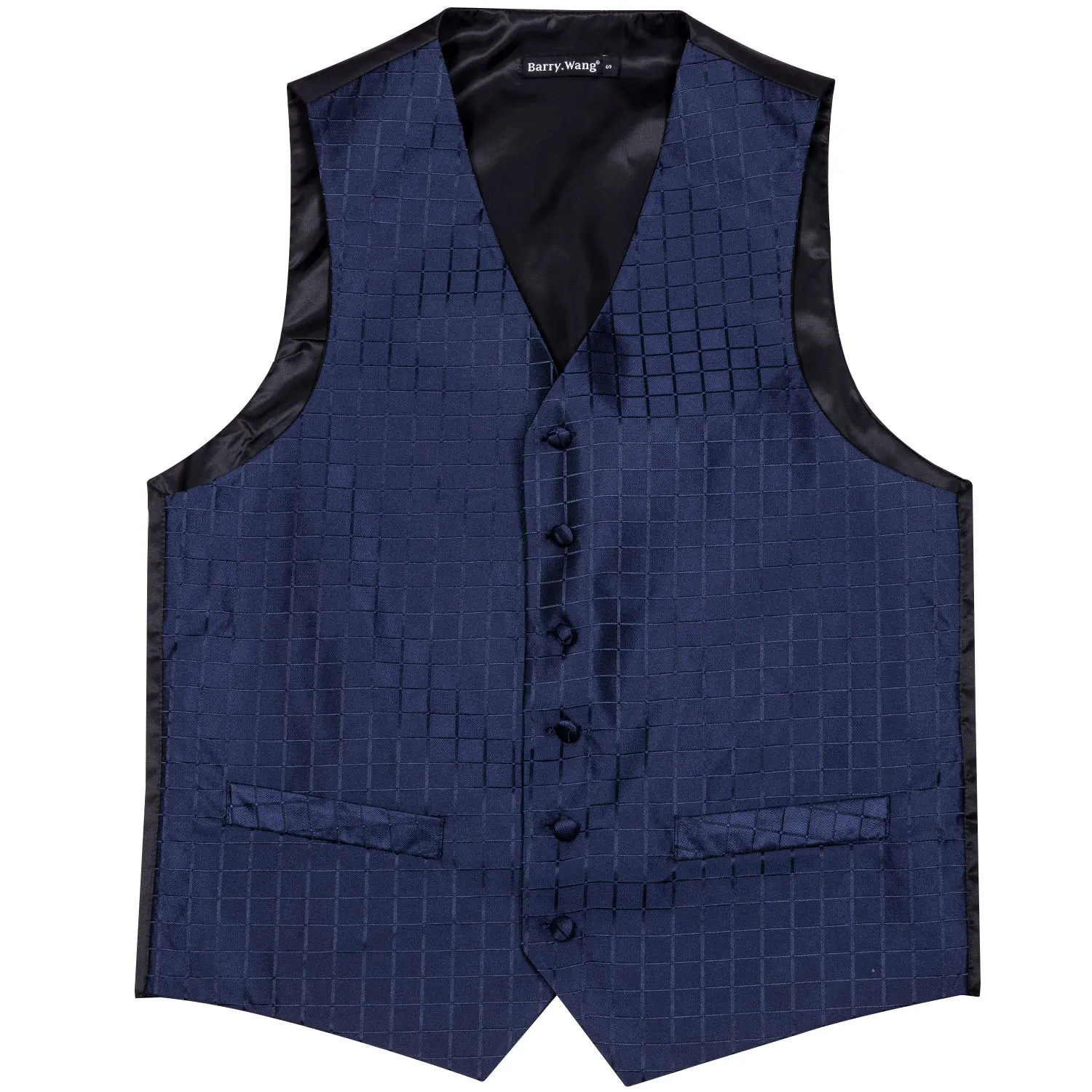 4PC Set Mens Silk Vest Party Wedding Blue Plaid Solid Floral Waistcoat Vest Pocket Square Tie Slim Suit Set Barry.Wang BM-2013 4PC Set Mens Silk Vest Party Wedding Blue Plaid Solid Floral Waistcoat Vest Pocket Square Tie Slim Suit Set Barry.Wang BM-2013