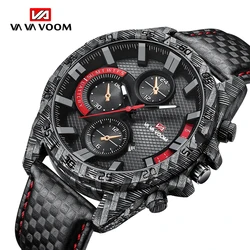 Reloj deportivo de cuarzo para hombre, cronógrafo de pulsera resistente al agua, con espejo Hardlex, luminoso, calendario, VA VOOM