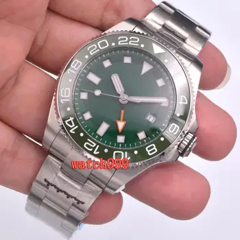 

NEW BLIGER 43mm Sterile dial Luminous Mechanical watches Ceramic bezel GMT Automatic men's watch Sapphire crystal