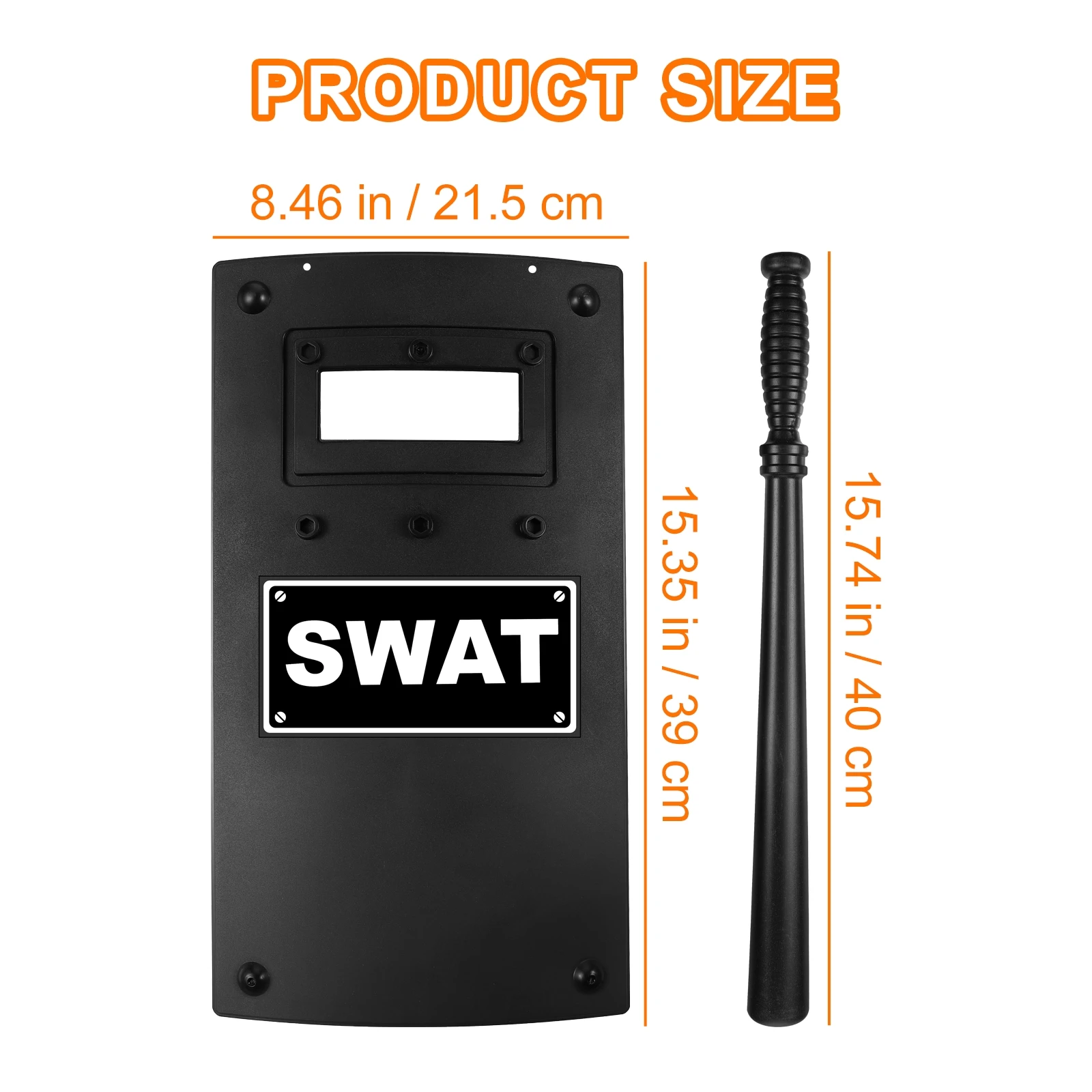 2pcs Model Shield Baton Simulative Police Props Playthings for Kids Boy Simulation model (Shield Random Style POLICE Letter