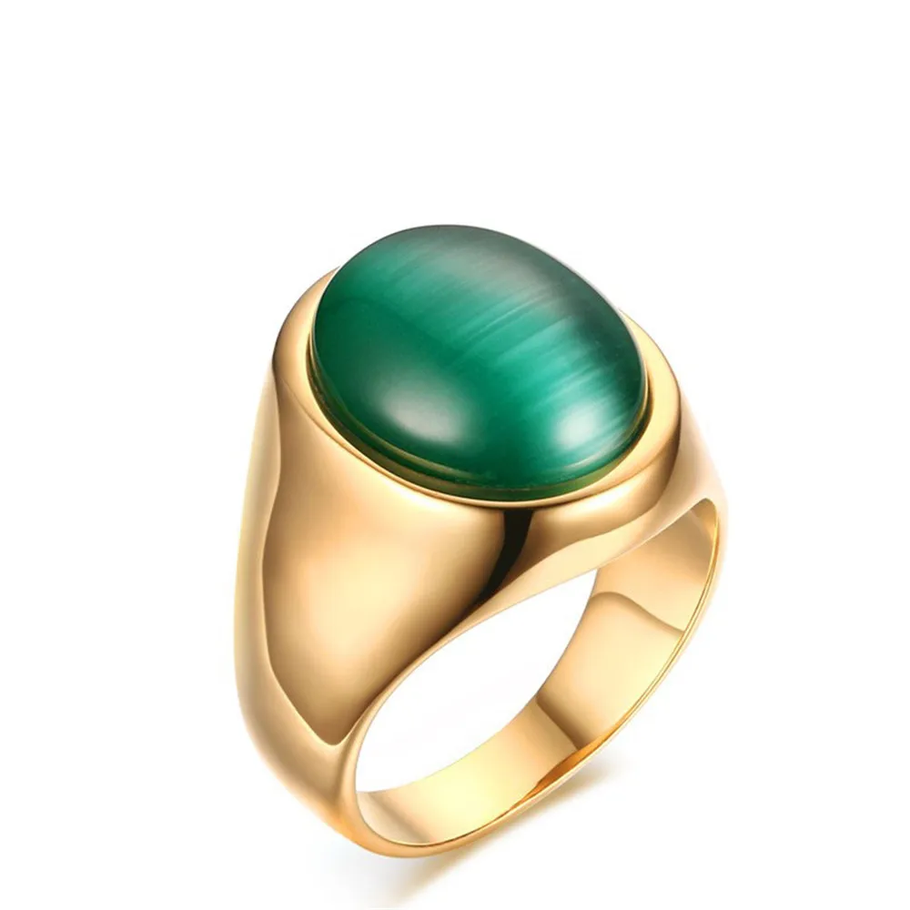 Green emerald gemstones Opal rings for men 18k gold color titanium stainless steel diamond party jewelry birthday gifts bijoux Green emerald gemstones Opal rings for men 18k gold color titanium stainless steel diamond party jewelry birthday gifts bijoux
