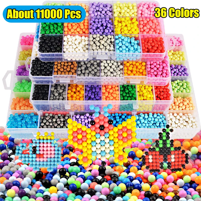 Cuentas de recarga Hama para niños y niñas, 11000 Uds., puzle Aquabeads, juego de cuentas de espray de agua, juegos de bolas 3D, juguetes mágicos hechos a mano