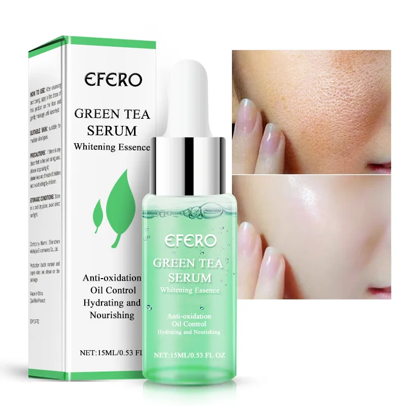 

EFERO Collagen Green Tea Face Serum Hyaluronic Acid Essence Shrink Pore Moisturizing Oil Control Anti-Wrinkle Lighten Skin Care