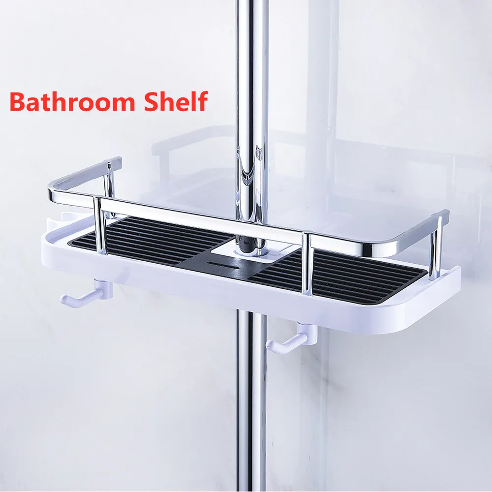 Estante de ducha rectangular desmontable, bandeja de almacenamiento de elevación, soporte de plástico, resistente al agua, accesorios para cocina y baño