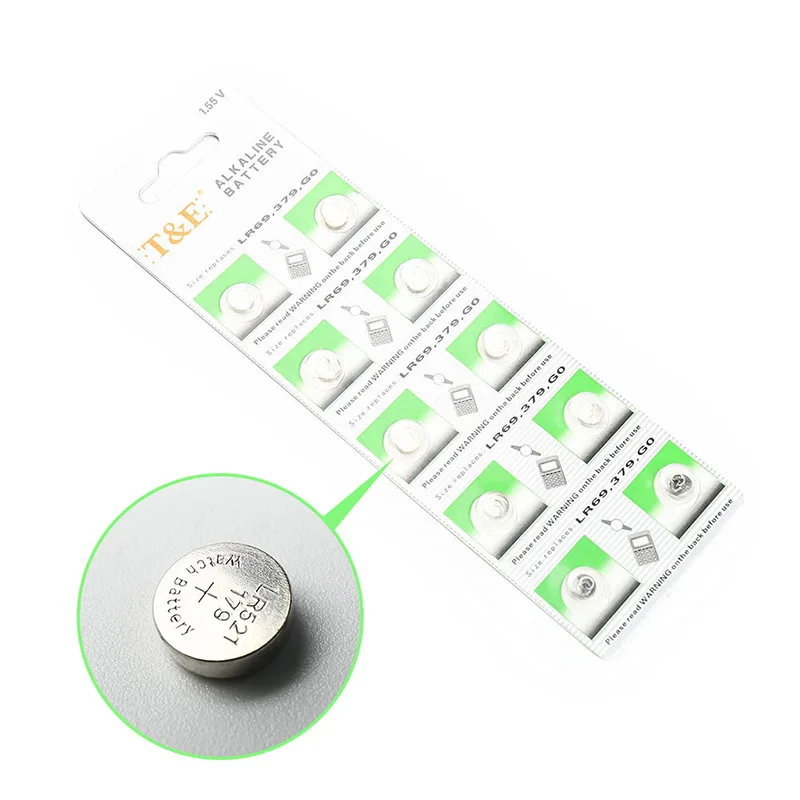 10pcs/pack AG0 LR69 LR521 379A Button Batteries SR521SW D379 Cell Coin Alkaline Battery 1.55V V379 SR63 For Watch Toys Remote