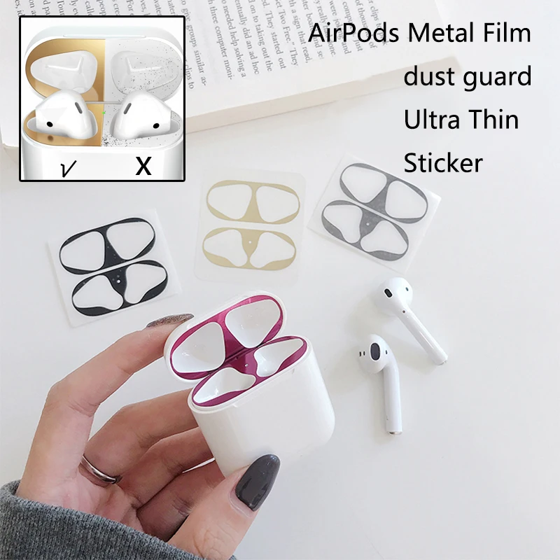 Ультратонкая металлическая пленка железная стружка для Apple airpods защита от пыли